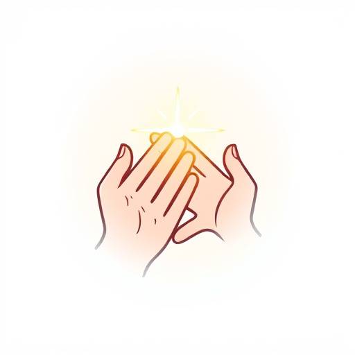 Stylized icon illustrating two hands reaching towards each other, symbolizing connection and empathy